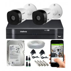 Kit Cftv 2 Câmeras Intelbras Vhl 1120 Dvr Mhdx 1104 Hd 500gb